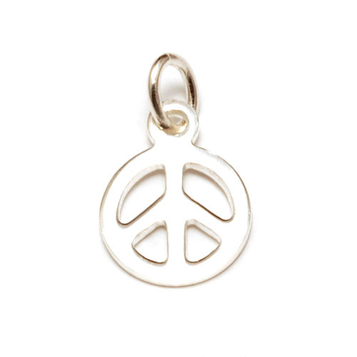 Charms & Solderable Accents Sterling Silver Tiny Peace Charm with Jump Ring